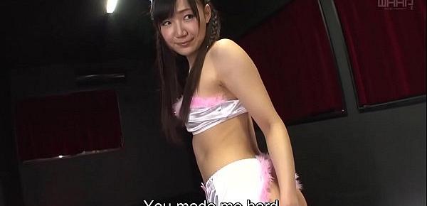  JAV star Maki Hoshikawa bunny anal plug blowjob Subtitled